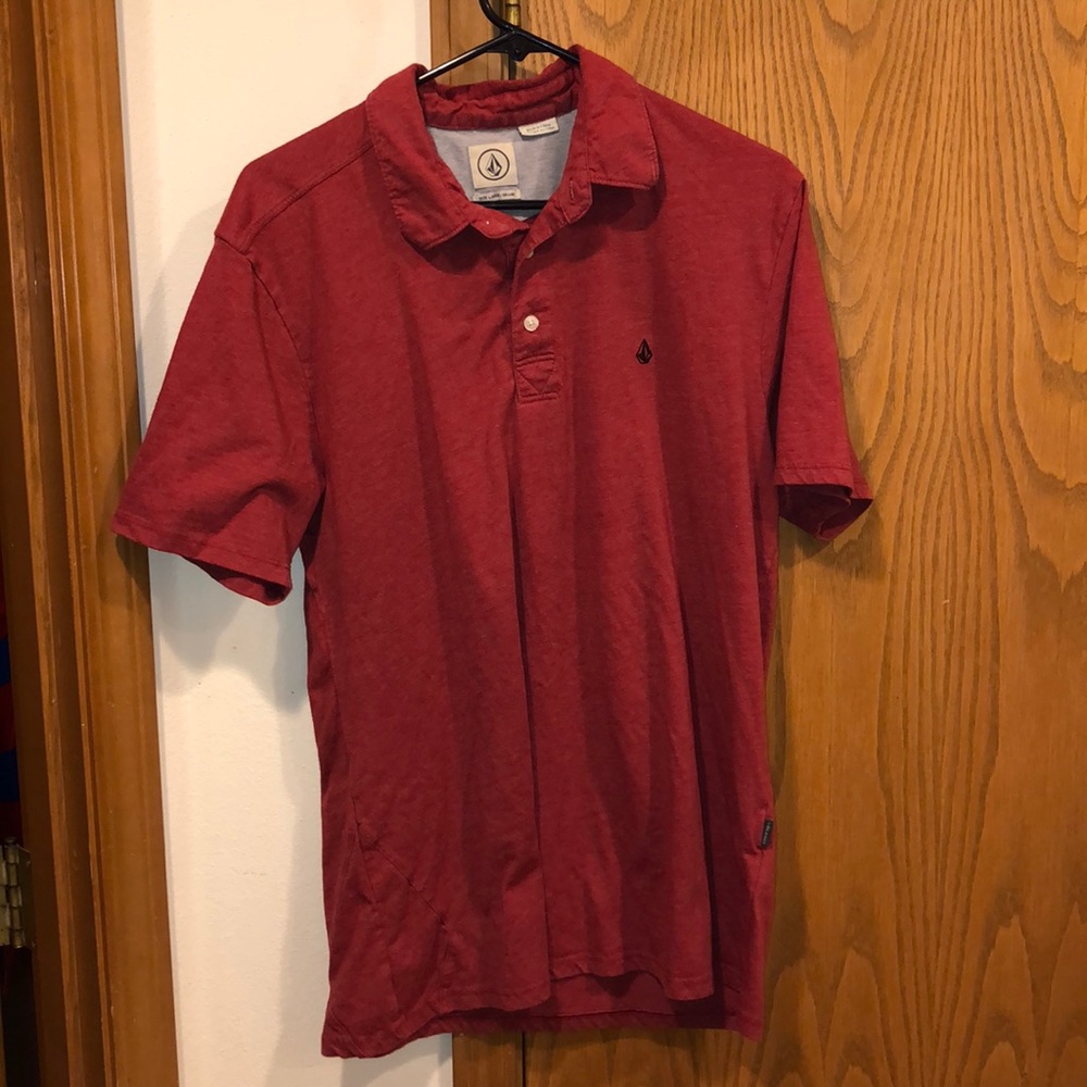 Red Volcom Collared Polo shirt